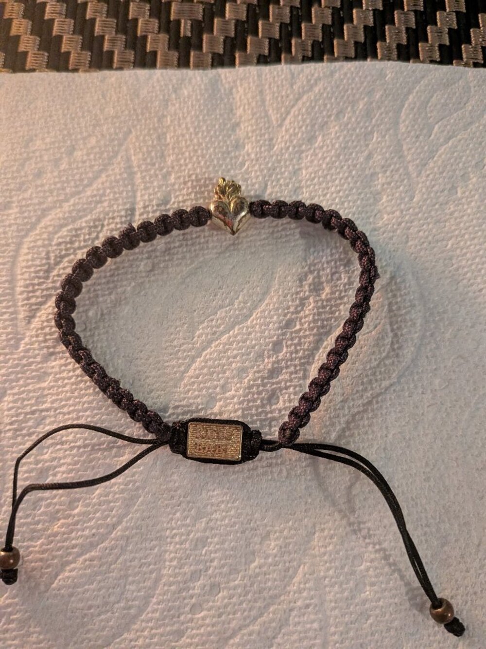 King Baby Studio Gold Heart Macrame Bracelet